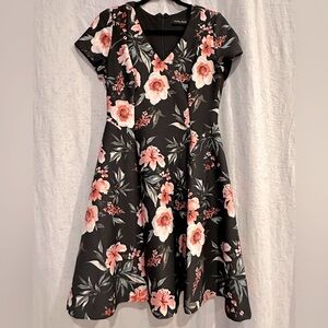 Ivanka Trump Floral Cap Sleeve Dress